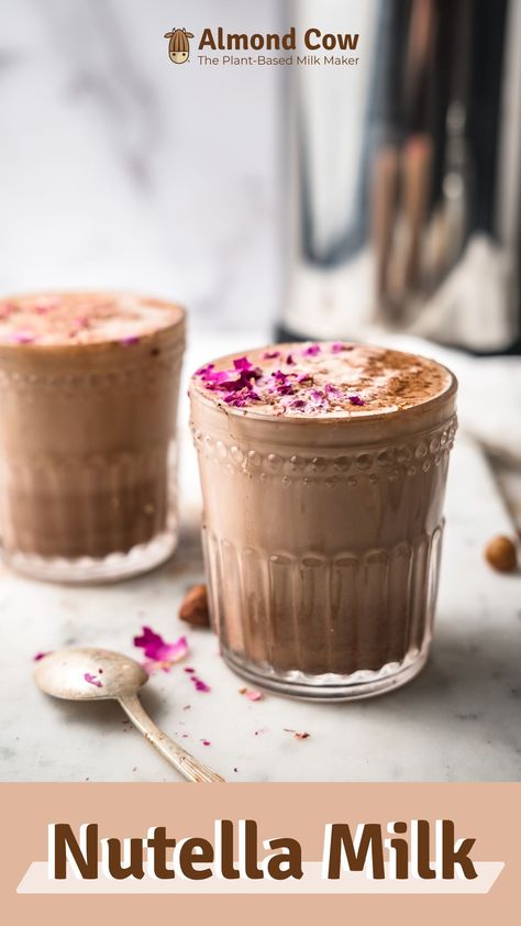 Milk Dessert Recipes, Nutella Milk, Almond Cow, Hazelnut Milk, Fun Baking, Nutella Recipes, Tasty Baking, Cacao Powder, Fun Baking Recipes