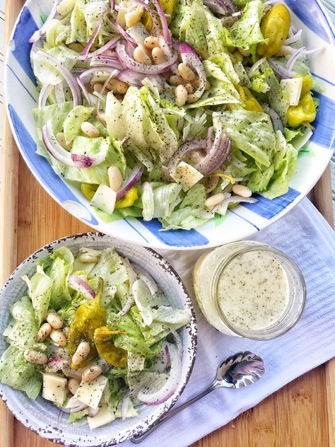 Iceberg Lettuce Salad, Salad And Dressing, Creamy Italian Dressing, The Tipsy Housewife, Tipsy Housewife, Italian Dressing Recipes, Lettuce Salad Recipes, Lettuce Recipes, Chicken Honey