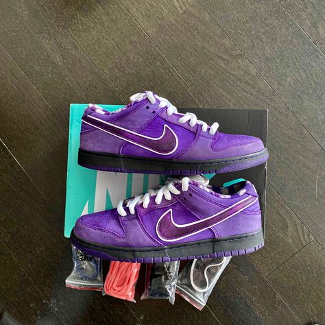 Purple Lobster Dunks, Purple Dunks Outfit Men, Purple Lobster Sb Outfit, Nike Sb Lobster, Sb Lobster, Purple Dunks, Sb Outfits, Purple Lobster, Ig Store