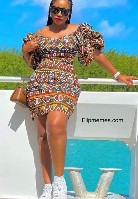 Ankara Short Gown Styles With Sneakers, African Dress For Ladies, Short Flare Gown, Ankara Short Flare Gowns, Ankara Short Gowns, Latest Ankara Short Gown, Ankara Short, Dress For Ladies, Ankara Short Gown Styles