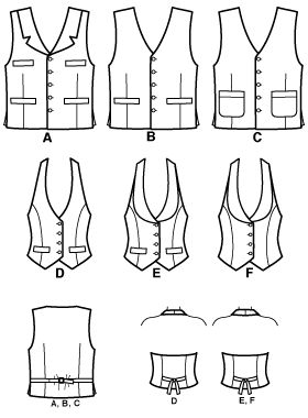 These patterns are cheap and offer several styles. I think the girlier halter style might be cuuute Ladies Waistcoat, Waistcoat Pattern, Dollhouse Clothes, Vest Sewing Pattern, New Look Patterns, Men's Vests, Mens Waistcoat, Steampunk Costume, Retro Mode