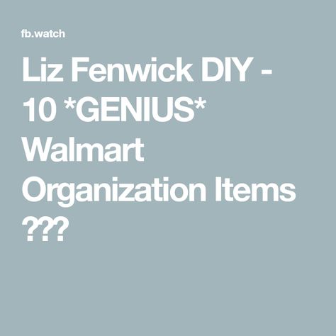 Liz Fenwick DIY - 10 *GENIUS* Walmart Organization Items 🧠🗂️ Liz Fenwick Diy, Liz Fenwick, Diy Storage Solutions, Ikea Must Haves, Dollar Tree Wedding, Cereal Containers, Dollar Tree Hacks, Thrifty Living, Dollar Tree Finds