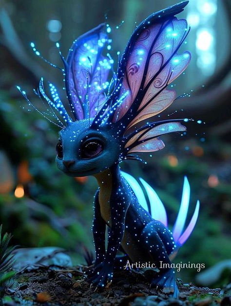 Artistic Imaginings Fairy Creatures, Faery Art, Strange Creatures, Mythical Creatures Fantasy, Mystical Animals, Whimsical Fairy, Magical Creature, Cute Fantasy Creatures, Forest Creatures