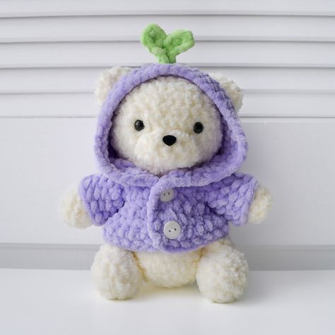 sprout bear 🌱💜 🧸this little bear is ready for spring!!! (same😂) I will be having a plushie drop soon with this little guy included, so keep your eye out for that!👀💕💕 pattern: @crochetcalls bear in a hoodie✨ 🏷️ #amigurumi #crochet #crochetbear #amigurumibear #bearplush #bearplushie #amigurumitoy #crochetplushie #crochetpattern #amigurumipattern #amigurumitoy #crocheting #crochetplush #plushiepattern #toypattern #crochetinspiration #crochetanimal #amigurumianimal #amigurumiaddict #crocheters... Crochet Polar Bear, Bear Plushie, Bear Patterns Free, Bear Amigurumi, Crochet Hoodie, Easy Crochet Animals, Plushie Patterns, Fun Crochet Projects, Crochet Lovers