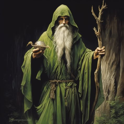 Green Wizard, Wizard Cosplay, Painting Of A Man, Wizard Costume, Fantasy Wizard, Dollar Store Halloween, Elves And Fairies, Longbow, Fantasy Images