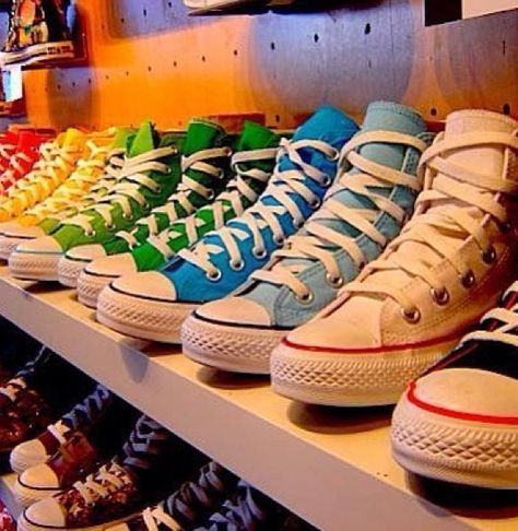 Converse in every color Estilo Converse, Rainbow Converse, Mode Converse, Rainbow Shoes, Shoe Image, Swag Shoes, Converse Sneakers, Shoe Closet, Puma Platform Sneakers