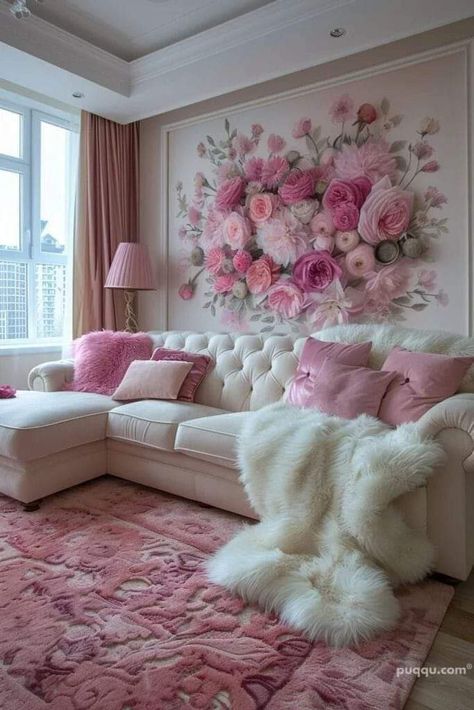 Pink Bedroom Accessories, Girly Apartment Decor, Pink Living Room, Casa Vintage, Glam Room, Cozy Room Decor, Elegant Living Room, Pink Room, Cozy Decor