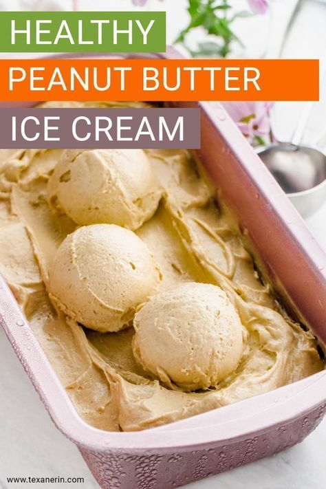 Is it possible for ice cream to be healthy and still taste good? It is! This healthy peanut butter ice cream is delicious, rich and creamy! Oh, and you don't have to cook or church a thing! Plus, it doesn't freeze hard as a rock! Come try this healthy peanut butter ice cream today! #icecream #healthy #peanutbutter #vegan #nochurn #dessert #recipes #frozen #texanerinbaking Vegan Ice Cream Recipe, Butter Ice Cream, Peanut Butter Ice Cream, Making Homemade Ice Cream, Keto Ice Cream, Healthy Ice Cream, Healthy Peanut Butter, Vegan Ice Cream, Homemade Ice