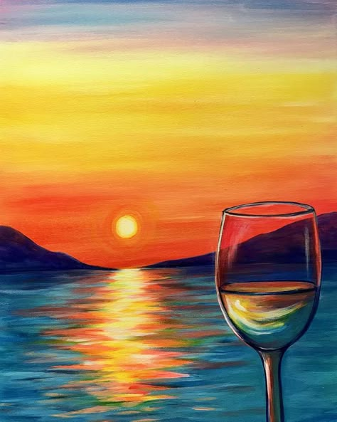 Join us at Pinot's Palette - Naperville on Sat Feb 02, 2019 3:00-5:00PM for Pinot in Paradise. Seats are limited, reserve yours today! Sip And Paint Ideas, Wine And Paint Night, Paint And Sip Ideas, Paint N Sip, Palette Wall, Pinots Palette, Paint Night Ideas, Paint Party Ideas, Wine And Canvas