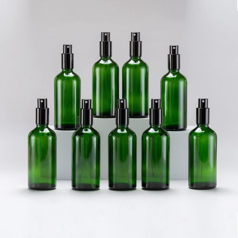 PRICES MAY VARY. [Small Glass Spray Bottles 4oz] the essential oil spray bottle is green, to protect the essential oil from UV rays.Made from high quality glass.BPA FREE.Refillable, washable and travel friendly. fine mist. [Using For] essential oil,travel water bottle,cleaning, cologne,perfume,plant,hair,pet,aromatherapy, cosmetic [Travel Size] wide 1.73X high 5.47( in.) 4.4 cmX13.9 cm. Net wight:106 gram. 0.1ml one spray. Bottle thread DIN 18. The black cap and the fine atomizer are made of alu Clean Perfume, Fine Mist Spray Bottle, Essential Oil Spray, Travel Water Bottle, Sprayer Bottle, Vinegar Cruet, Bottle Cleaner, Glass Spray Bottle, Oil Dispenser