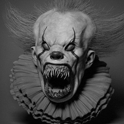 ArtStation - Luke Starkie Creepy Clown Pictures, Black Philip, Scream Horror Movie, Creepy Aesthetic, Masks Ideas, Arte Occulta, Evil Clown, Creepy Faces, Clown Horror