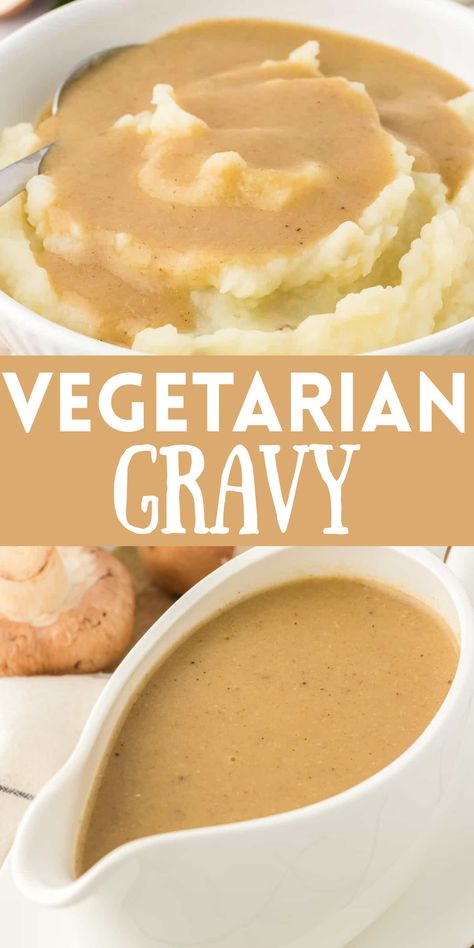 Easy Crock Pot Pasta, Veggie Gravy, Vegetarian Gravy Recipe, Vegetarian Turkey, Vegetable Gravy, Vegan Breakfast Burrito, Vegetarian Gravy, Vegetarian Thanksgiving Recipes, Vegan Mashed Potatoes