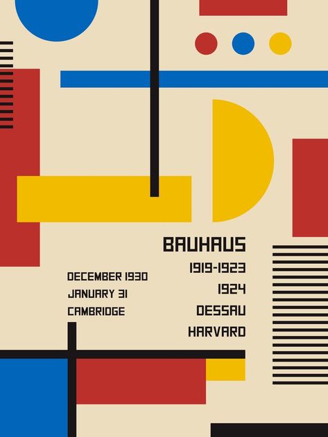 Bauhaus Illustration, Bauhaus Design Poster, Bauhaus Typography, Bauhaus Graphic Design, Bauhaus Poster Design, Modernism Design, Bauhaus Posters, Cv Inspiration, Modern Art Poster