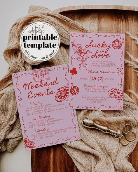 Make your Las Vegas bachelorette trip unforgettable with our customizable handwritten itinerary template. Perfect for the bride-to-be and her lucky in love bach crew! Download, edit, and print for a seamless vegas bach weekend. Get ready to match bachelorette dreams with our Vegas bach party essential. Vegas Bachelorette Party Favors, Scottsdale Bachelorette Party, Las Vegas Bride, Vegas Bride, Las Vegas Bachelorette Party, Bach Weekend, Bachelorette Weekend Itinerary, Las Vegas Bachelorette, Vegas Bachelorette Party