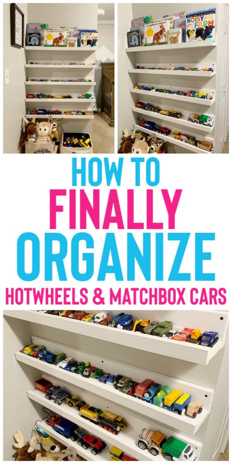 Toy Car Organization Ideas, Organize Hot Wheels, Large Toy Truck Storage Ideas, Hot Wheels Organization, Matchbox Car Storage, Toys Room, Home Organisation Tips, Hot Wheels Storage, Boy Bedrooms