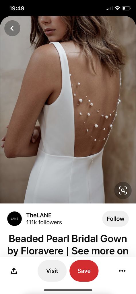 Beaded Back Dress, Wedding Dresses Pearls Beading, Pearl Strap Wedding Dress, Pearl Back Dress, Pearl Dress Outfit, Diy Gown, Beaded Clothes, Fabric Detailing, Wedding Pearls