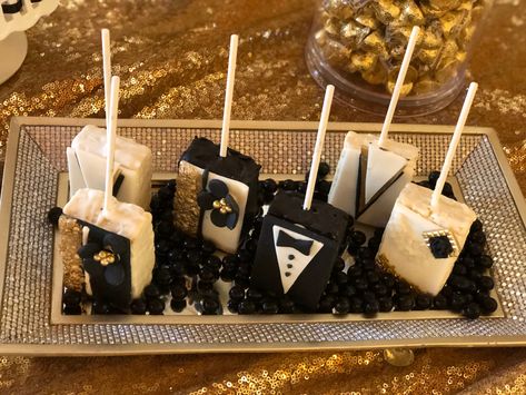 Great Gatsby Rice Krispy Treats, Harlem Nights Theme Party, Harlem Nights Party, Harlem Nights Theme, Old Hollywood Party, Coffee Night, Dinner 2023, 60th Bday, Themed Treats