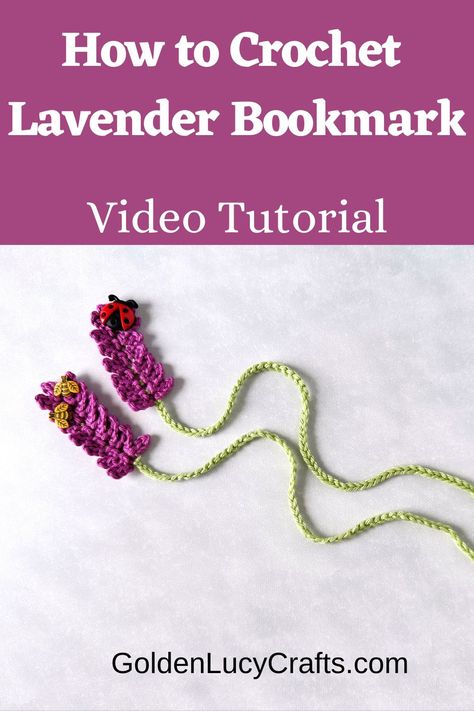 Two crocheted lavender bookmarks. Lavender Bookmark, Crochet Lavender, Crochet Videos, I Will Show You, How To Crochet, Video Tutorial, Crochet Projects, Free Pattern, My Blog