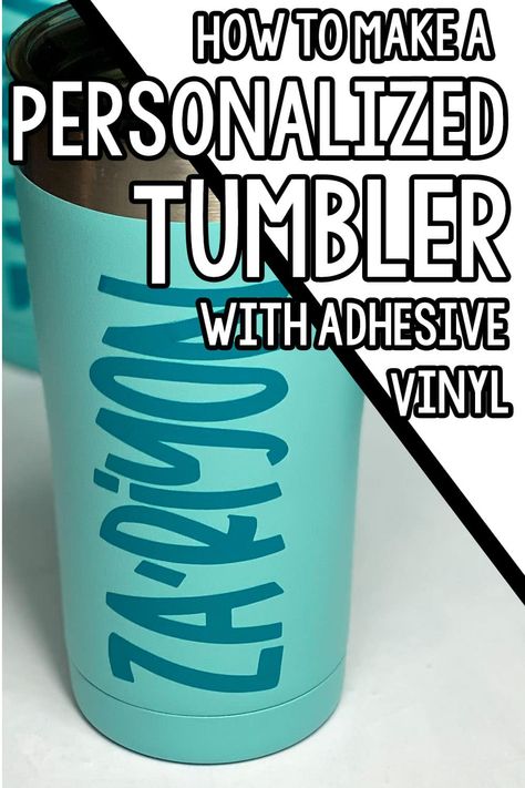 Diy Vinyl Projects, Cricut Projects Easy, Monogram Cups, How To Use Cricut, Personalized Travel Mugs, Personalized Coffee Cup, Diy Monogram, Vinyl Tumblers, Vinyl Quotes