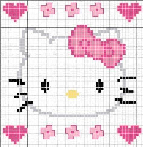 Hello Kitty Graph Pattern, Hello Kitty Crochet Tapestry, Hello Kitty Pattern Crochet, Hello Kitty Tapestry Crochet, Hello Kitty Grid Pattern, Hello Kitty Cross Stitch Patterns, Hello Kitty Grid, Cross Stitch Hello Kitty, Hello Kitty Crochet Pattern