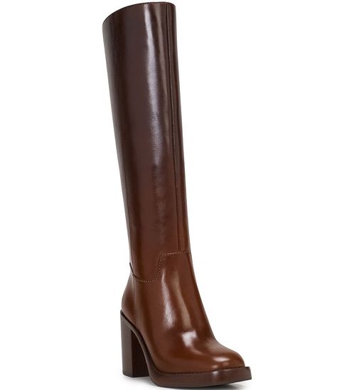 Vince Camuto Gibi Leather Tall Boots | Dillard's Leather Boots Women Tall, Rachel Greene, Square Toed Boots, 90s Boots, Classic Black Boots, Vince Camuto Boots, Leather Tall Boots, Tall Winter Boots, Burgundy Boots