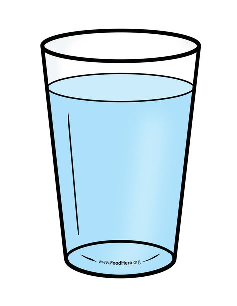 Water illustration. Find at foodhero.org. #schoolart #water #bullentinboards Glass Water Drawing, Cup Of Water Drawing, Glass Of Water Drawing, Water Drawing Easy, Water In Glass, Water Cartoon, Glass With Water, Water Png, Water Clipart