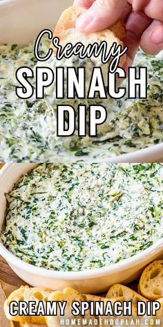 Best Dip Recipes, Creamy Spinach Dip, Spinach Dip Recipe, Delicious Dips Recipes, Appetizers Easy Finger Food, Best Appetizer Recipes, Dip Recipes Easy, Creamy Spinach, Spinach Dip