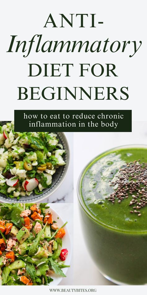 Lose weight, improve your health, and reduce pain by learning how to eat to reduce inflammation in the body. These healthy eating tips for beginners will help you get started with the anti-inflammatory diet in order to heal and feel your best. Anti-Inflammatory Foods | Foods That Cause Inflammation Inflammation Diet Recipes, Eat Natural, Inflammation Foods, Food That Causes Inflammation, Anti Inflammation Recipes, Inflammation Diet, Anti Inflammation, Diet For Beginners, Best Diet Plan