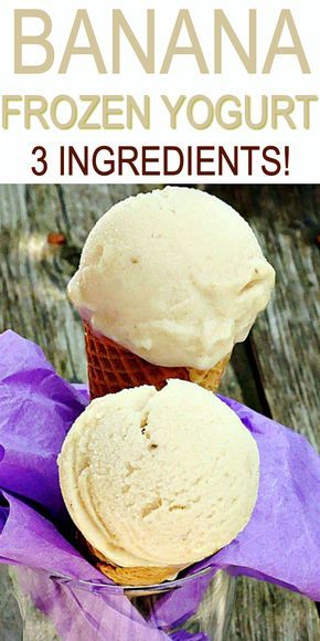 BANANA FROZEN YOGURT - 3 INGREDIENTS! Super easy, healthy frozen yogurt made with just 3 ingredients; bananas, plain yogurt, and honey. Ice Cream Made With Yogurt, Desserts With Plain Yogurt, Easy Frozen Yogurt Recipe, Frozen Yogurt Snacks, What To Do With Frozen Bananas, Banana Frozen Yogurt Recipe, Diy Frozen Yogurt, Plain Yogurt Recipes, Banana Frozen Yogurt