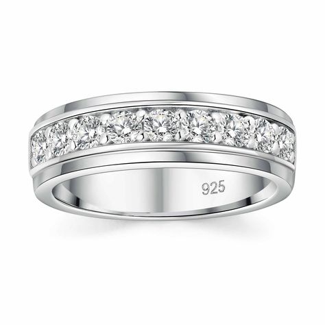 PRICES MAY VARY. 【Good Quality 】: This mens gold wedding band is made of 925 sterling sliver and 11 round high-quality 5A CZ stones. The stones are carefully selected and set in a durable and long-lasting wedding band that is designed to withstand daily wear and tear. Total weight: 5.67g, 6.0mm width. Total stone weight:1cttw. 【Timeless Design for Men Rings】: This gold rings for men features a classic design that is both elegant and sophisticated. Promise rings for him make it a perfect choice f Gold Rings For Men, Rings For Him, Matching Couple Rings, Promise Rings For Him, White Gold Wedding Ring, Mens Gold Wedding Band, Couples Ring Set, Gold And Silver Rings, Gold Wedding Ring