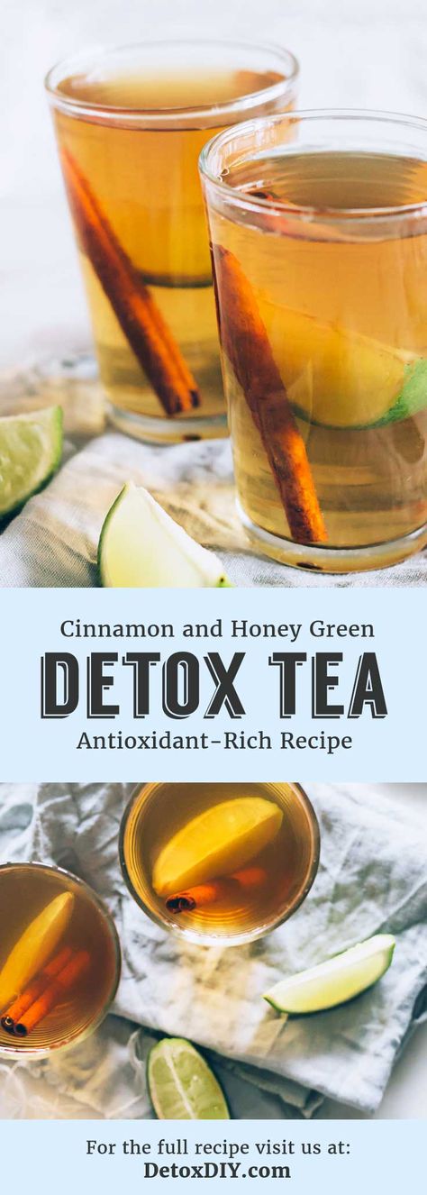 Green Tea Detox Drink, Cinnamon Green Tea, Infused Fruit, Business Drinks, Living Foods, Poppy Decor, Green Tea Detox, Green Tea And Honey, Green Tea Recipes