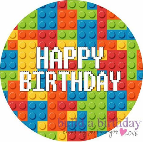 Lego edible cake image. For more lego party products visit www.buildabirthday.co.nz Lego Happy Birthday, Edible Image Cake, Cake Images, Lego Party, Lego, Happy Birthday, Kids Rugs, Birthday