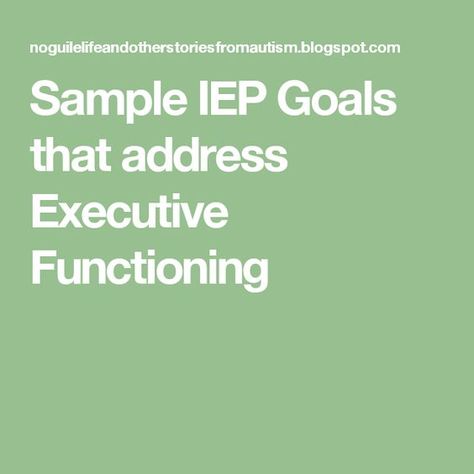 Goals For Preschoolers, Iep Organization, Executive Functions, Individual Education Plan, School Social Worker, Auditory Processing, Teacher Must Haves, Executive Function, Pediatric Occupational Therapy