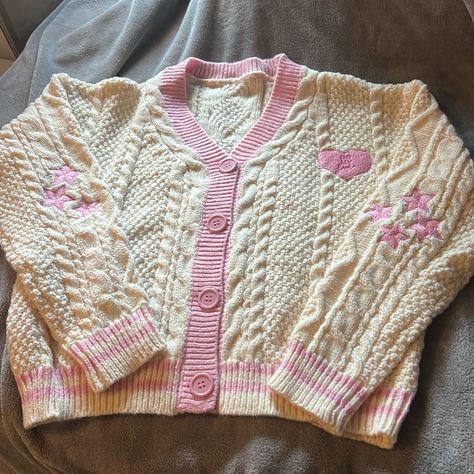 Gorgeous Brand New Fan Made Lover Cardigan!! Such Great Details There Are Seven Stars On The Elbows Since Lover Is Taylor’s Seventh Album. Lover Patch Is Heart Shaped. Buttons Are A Pretty Pink. Perfect Gift For A Swiftie! These Are Slightly Less Oversized Than Taylor’s Cardigans. I Usually Size Down For Taylor’s Cardigans But These Are More True To Size So Size Up If You Want A Baggy Look. Check Out My Other Ts Stuff To Bundle :) S Measures 22 Inches From Armpit To Armpit And Both Have Lots Of Pink Oversized Cardigan, Lover Cardigan Taylor Swift, Taylor Swift Lover Cardigan, Taylor Swift Lover Merch, Ts Cardigans, Taylor Swift Christmas Gifts, Lover Cardigan, Cardigan Taylor Swift, Taylor Swift Pink