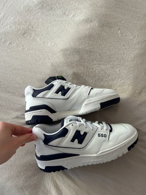 women shoes sneakers New Balance 550s Navy, Navy New Balance 550, New Balance 550 Dark Blue, 550s New Balance, New Balance 550 Navy Blue, New Balance Shoes 550, New Balance Aesthetic, Blue And White Shoes, 550 New Balance