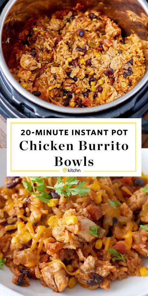 Sweating Remedies, Mexikansk Mat, Chicken Burrito Bowls, Weeknight Chicken, Recipe Instant Pot, Resep Seafood, Burrito Bowls Recipe, Instant Pot Pasta Recipe, Pot Recipes Healthy