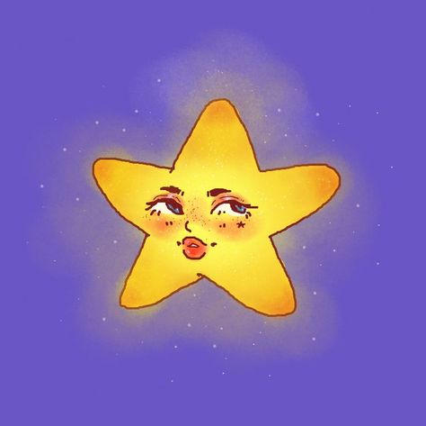 i drew this at work lol #art #artist #digitalart #star #paint #painting #sparkly Retro Stars Aesthetic, Star With Face Drawing, Star People Art, Moon With Face Painting, Sunshine Painting Ideas, Star Asthetics, Stars Painting Easy, Funky Art Inspiration, Star Art Aesthetic