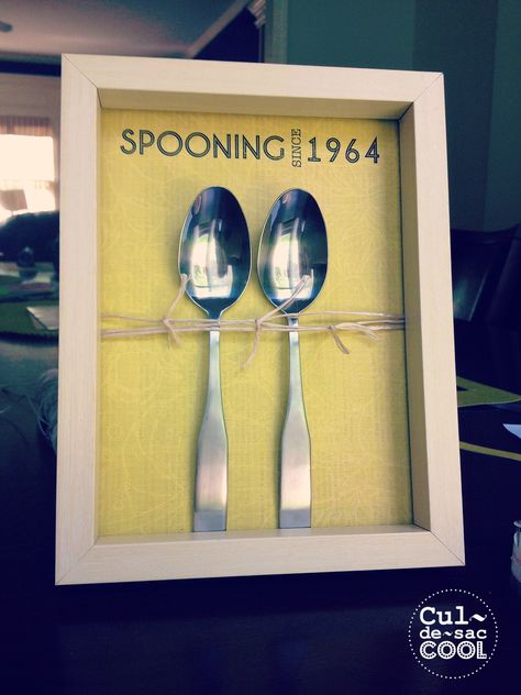 DIY Spooning Anniversary/wedding/Valentine's Day Gift 7 Wedding Anniversary Gift Ideas, 40th Anniversary Party, 25 Wedding Anniversary Gifts, Marriage Anniversary Gifts, 25th Anniversary Gift, 50th Wedding Anniversary Party, Homemade Anniversary Gifts, 25th Anniversary Gifts, Anniversaire Diy