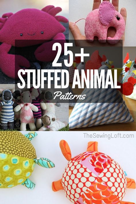 Stuffed Animal Patterns - The Sewing Loft Free Stuffed Animal Patterns, Diy Sy, Diy Bebe, Animal Sewing Patterns, Sewing Stuffed Animals, Plushie Patterns, Scrap Quilt, Fabric Toys, Home Computer