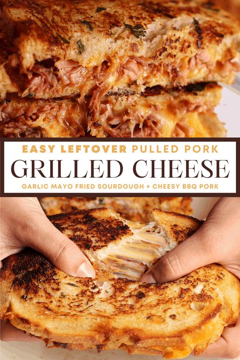 Pulled Pork Grilled Cheese, Pork Grilled Cheese, Grilled Pulled Pork, Pulled Pork Dinner, Pressure Cooker Pulled Pork, Pork Sandwich Recipes, Leftover Pulled Pork, Pulled Pork Burger, Slow Cooker Bbq Chicken