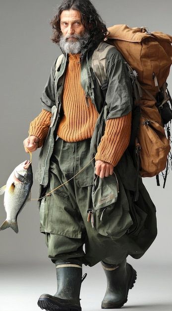 Wilderness Survival Aesthetic, Backpack Pose Reference, Fisherman Clothes, Expedition Aesthetic, Traveller Outfit, Dystopia Outfit, Adventurer Clothes, Adventurer Outfit, Hiking Pose