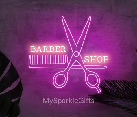 Wall Hanging Aesthetic, Vertical Signs, Shop Neon Sign, Barber Shop Sign, Barber Logo, Aesthetic Neon, Sign Board Design, Modern Cupboard Design, Neon Wall