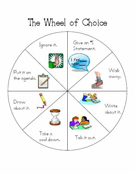 Wheel Of Choice, School Social Work, Counseling Activities, Mindfulness For Kids, Child Therapy, Social Emotional Skills, Counseling Resources, Saying No, Therapy Worksheets