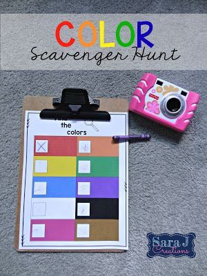 Going on a color hunt is a fun way for young children to practice colors. I love the idea of letting them use a digital camera to add an element of fun. Shape Scavenger Hunt, Color Scavenger Hunt, Preschool Photography, Color Hunt, Kindergarten Calendar, Quarantine Activities, Preschool Colors, Shapes Preschool, Language Art Activities