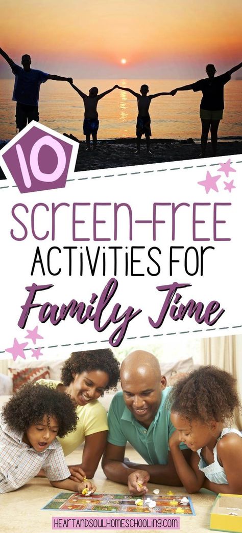 Need some non-boring ideas for family time? Try these 10 activities for screen-free family time! via @destinyblogger Weeknight Family Activities, Things To Do Together, Family Time Activities, Screen Free Activities, Vacation Activities, Family Fun Games, Enjoy Writing, Screen Free, Kid Activities