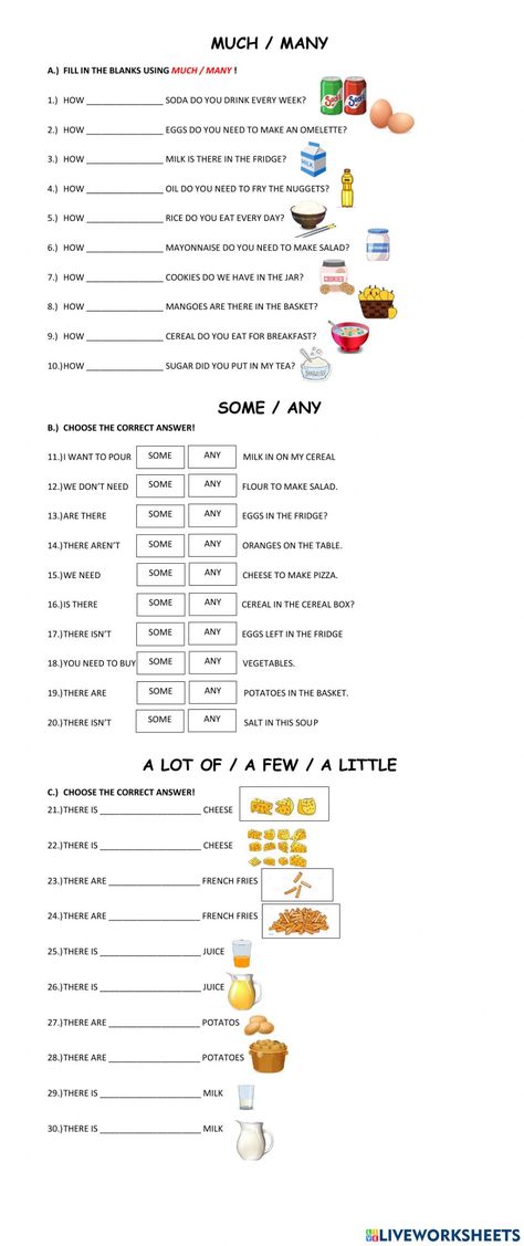 Quantifiers Worksheet Grade 4, 4 Grade English Worksheets, Some Any Much Many A Lot Of Few Little Worksheet, Quantifiers Grammar Worksheets, English Beginner Worksheets, Can Worksheet, Worksheets For Kids English, Some Any, Materi Bahasa Inggris