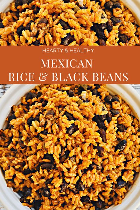 Bean And Rice Meals, Healthy Rice Bake, Authentic Mexican Rice And Beans, Black Beans With Rice, Rice And Bean Tacos, Easy Bean And Rice Recipes, Mexican Rice With Beans, Dinner Ideas With Brown Rice, Mexican Bean Rice