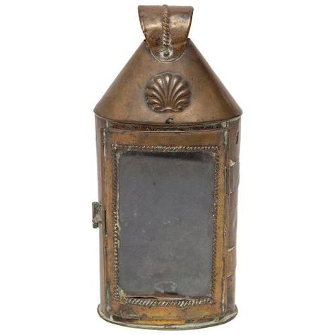 Lantern Handheld Portable Carrying Brass Repousse Georgian Glazed Candle Lucy Johnson Handheld Lantern, Modern Lanterns, Portable Lantern, Copper Kettle, Copper Cookware, Brass Lantern, Brass Ring, Lantern Lights, Furniture Lighting