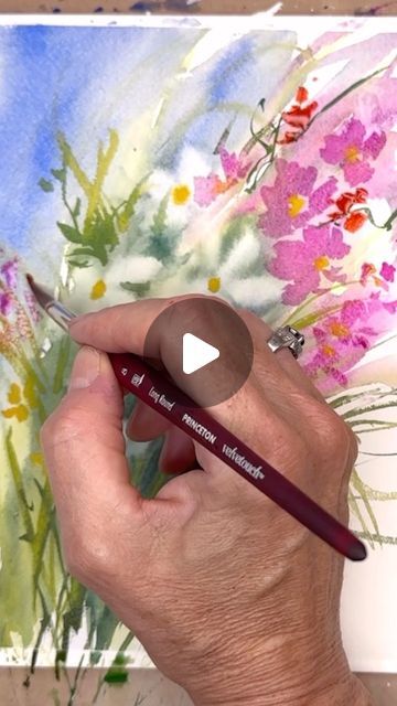 Watercolor Bouquet Tutorial, Atmospheric Watercolor, Watercolor Painting Easy, Bouquet Tutorial, Watercolor Wildflowers, Watercolor Beginner, Watercolor Bouquet, Loose Watercolor, Linked In Profile