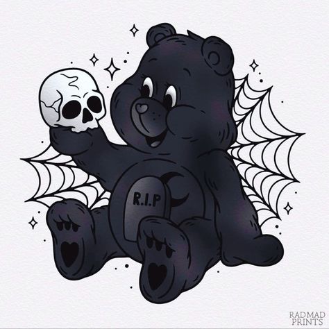 Care Bear Tattoos, Halloween Wallpaper Backgrounds, Bear Halloween, Bear Drawing, Bear Tattoo, Halloween Wallpaper Iphone, Halloween Drawings, Arte Animal, Care Bear